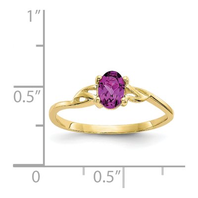 10K Yellow Gold Rhodolite Garnet Oval June Birthstone Ring – view 6