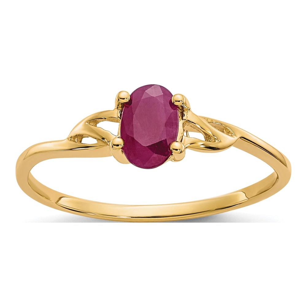 10K Yellow Gold Ruby Oval Ring
