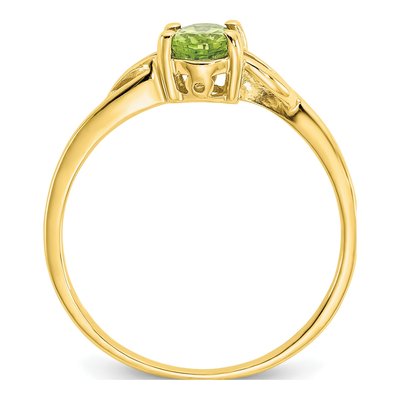 10K Yellow Gold Peridot Oval August Birthstone Ring – view 3
