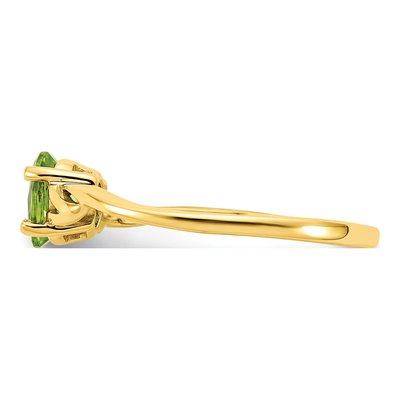 10K Yellow Gold Peridot Oval August Birthstone Ring – view 4