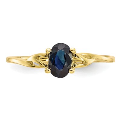 10K Yellow Gold Sapphire Oval Ring – view 4