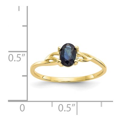 10K Yellow Gold Sapphire Oval Ring – view 5