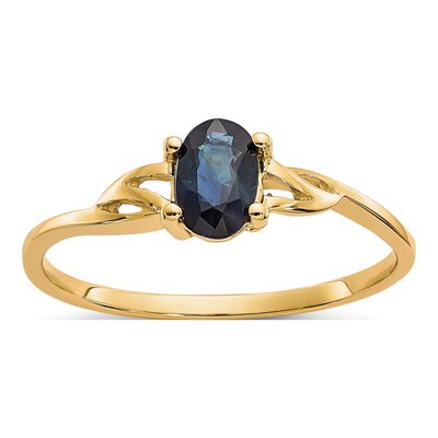 10K Yellow Gold Sapphire Oval Ring