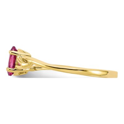10K Yellow Gold Pink Tourmaline Ring – view 4