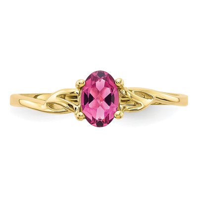 10K Yellow Gold Pink Tourmaline Ring – view 5