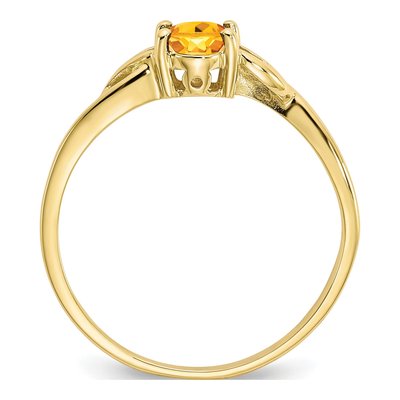 10K Yellow Gold Citrine Oval Ring – view 3