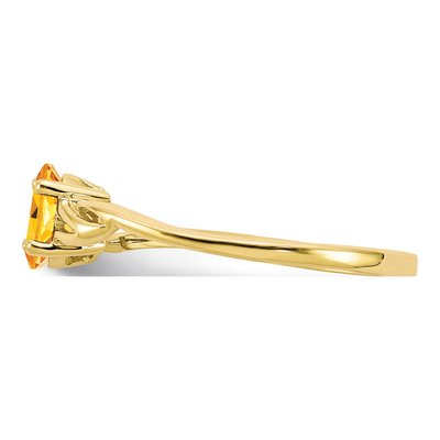 10K Yellow Gold Citrine Oval Ring – view 4