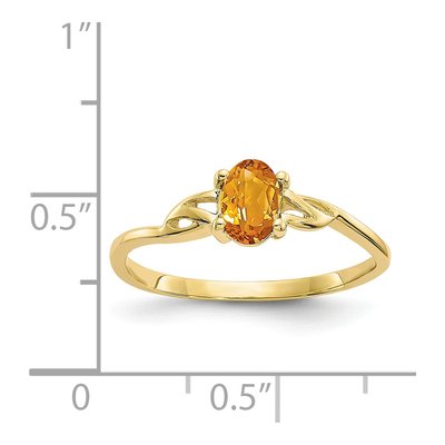 10K Yellow Gold Citrine Oval Ring – view 6
