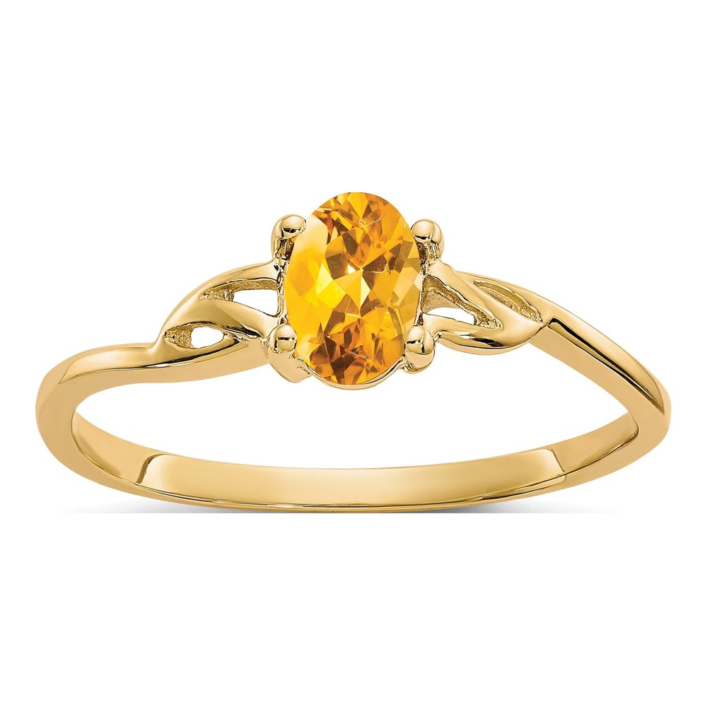 10K Yellow Gold Citrine Oval Ring