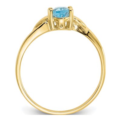 10K Yellow Gold Swiss Blue Topaz Ring – view 3