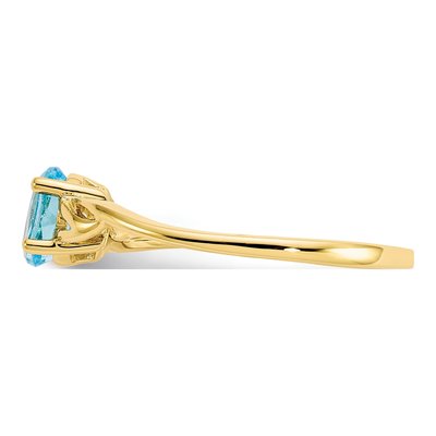 10K Yellow Gold Swiss Blue Topaz Ring – view 4