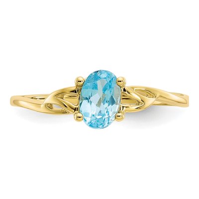 10K Yellow Gold Swiss Blue Topaz Ring – view 5