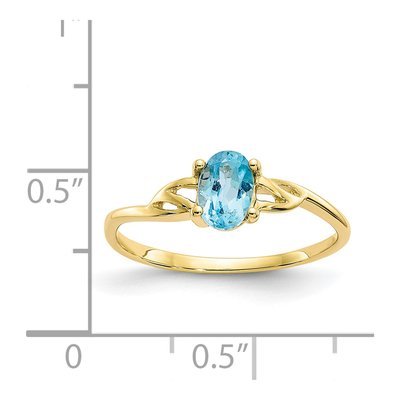 10K Yellow Gold Swiss Blue Topaz Ring – view 6