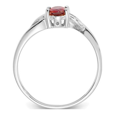 10K White Gold Garnet Birthstone Ring – view 3