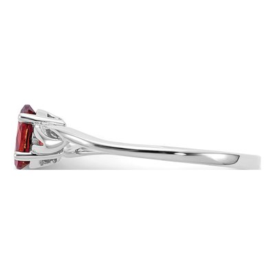 10K White Gold Garnet Birthstone Ring – view 4