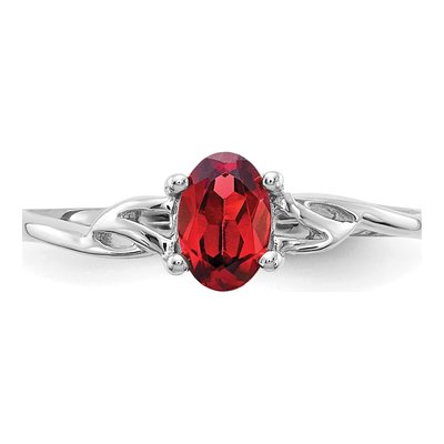 10K White Gold Garnet Birthstone Ring – view 5