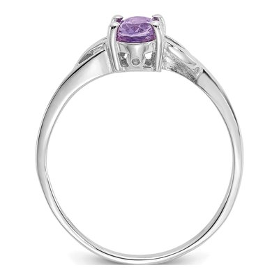 10K White Gold Amethyst Birthstone Ring – view 3