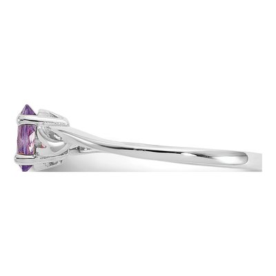 10K White Gold Amethyst Birthstone Ring – view 4