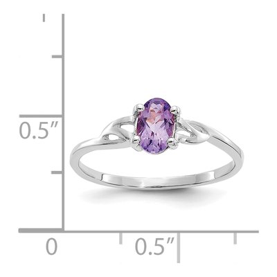 10K White Gold Amethyst Birthstone Ring – view 6