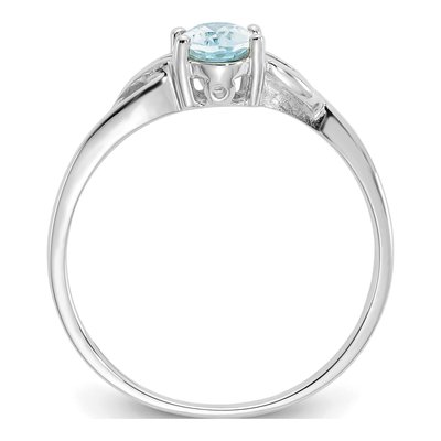 10K White Gold Aquamarine Birthstone Ring – view 3