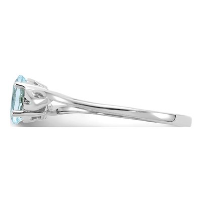 10K White Gold Aquamarine Birthstone Ring – view 4