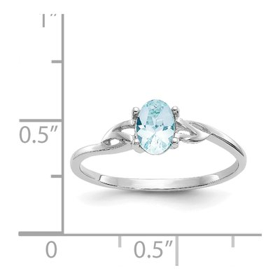 10K White Gold Aquamarine Birthstone Ring – view 6