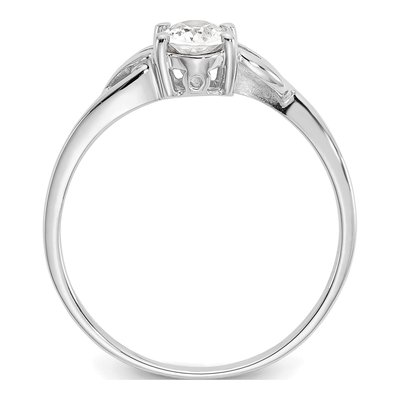 10K White Gold White Topaz Birthstone Ring – view 3