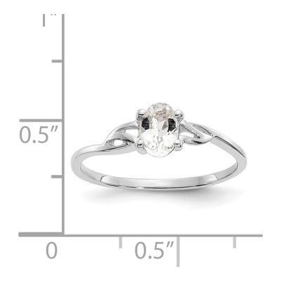 10K White Gold White Topaz Birthstone Ring – view 6