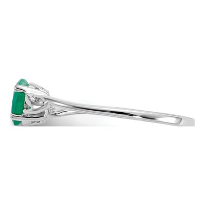 10K White Gold Genuine Emerald Birthstone Ring | Size 7 – view 4