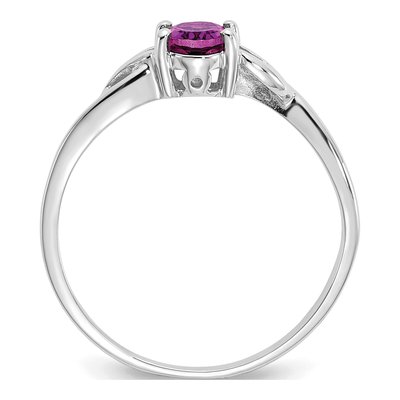 10K White Gold Rhodolite Garnet Oval June Birthstone Ring – view 2