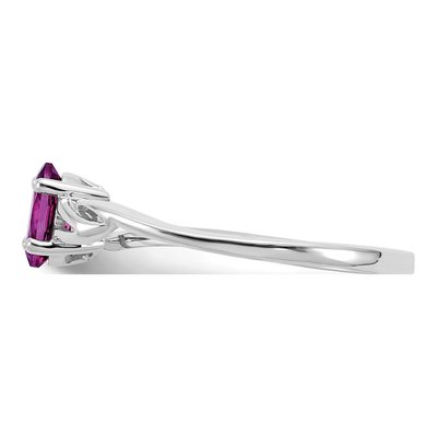 10K White Gold Rhodolite Garnet Oval June Birthstone Ring – view 3