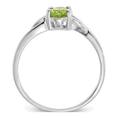 10K White Gold Peridot Birthstone Ring – view 3