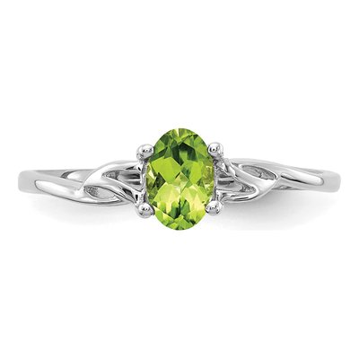 10K White Gold Peridot Birthstone Ring – view 5