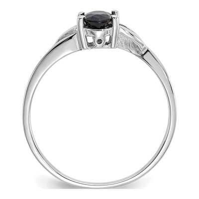 10K White Gold Sapphire Oval Ring – view 3