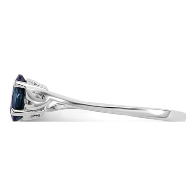 10K White Gold Sapphire Oval Ring – view 4