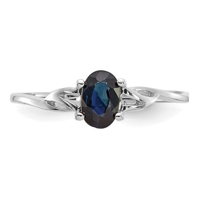 10K White Gold Sapphire Oval Ring – view 5