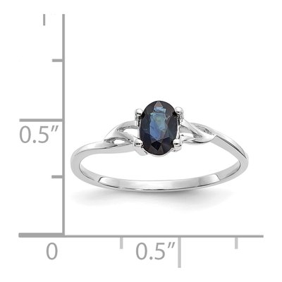 10K White Gold Sapphire Oval Ring – view 6