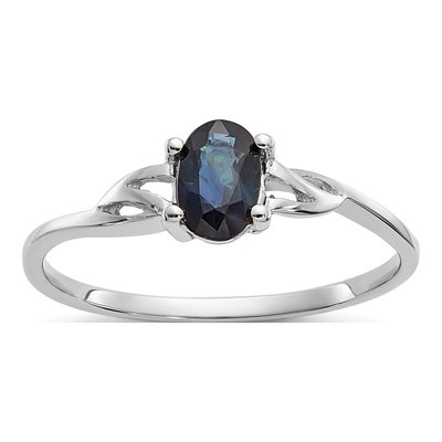 10K White Gold Sapphire Oval Ring