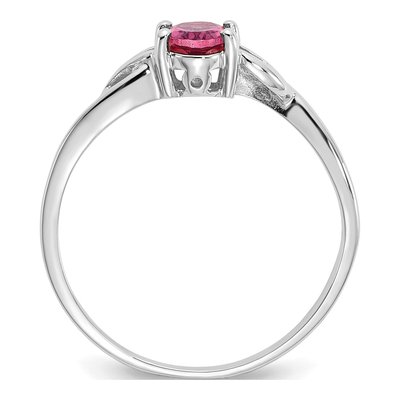 10K White Gold Pink Tourmaline Oval Ring – view 3