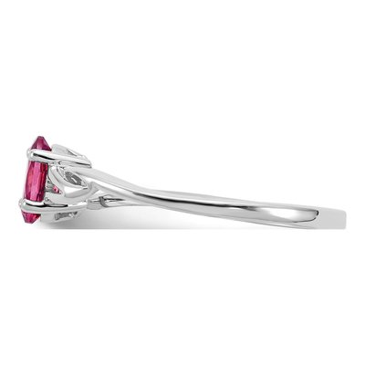 10K White Gold Pink Tourmaline Oval Ring – view 4