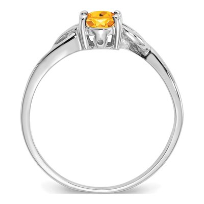 10K White Gold Citrine Birthstone Ring – view 3