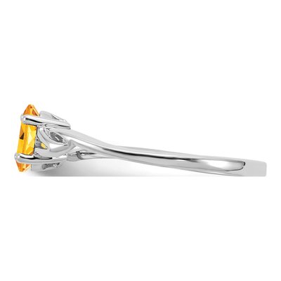 10K White Gold Citrine Birthstone Ring – view 4
