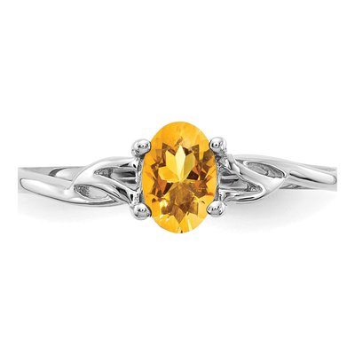 10K White Gold Citrine Birthstone Ring – view 5