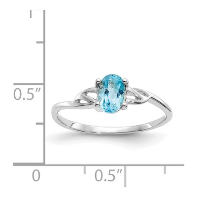 10K White Gold Swiss Blue Topaz Oval Birthstone Ring – view 5