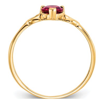 10K Yellow Gold Garnet Heart Birthstone Ring – view 3