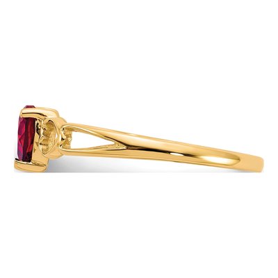 10K Yellow Gold Garnet Heart Birthstone Ring – view 4