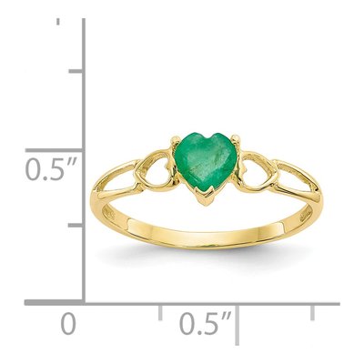 10K Yellow Gold Emerald Heart Ring – view 6