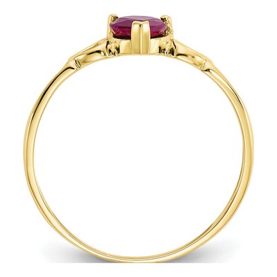 10K Yellow Gold Ruby Heart Birthstone Ring – view 3