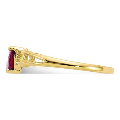 10K Yellow Gold Ruby Heart Birthstone Ring – view 4