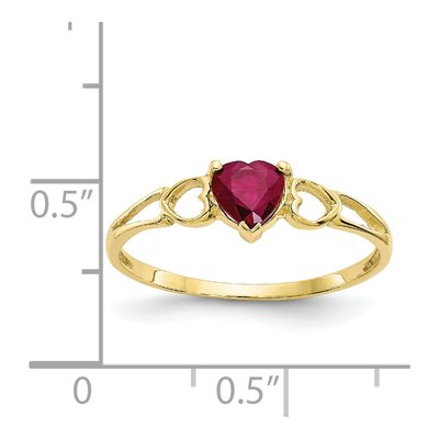 10K Yellow Gold Ruby Heart Birthstone Ring – view 6